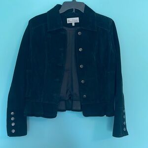 Elliott Lauren Jacket Black Pig Skin Suede Cropped